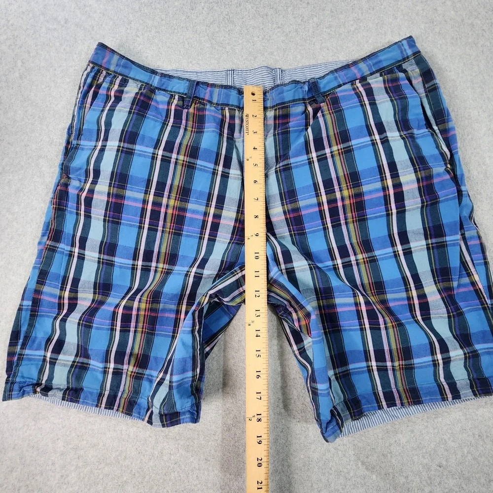 Tommy Bahama Golf Shorts Mens 40x9 Blue Pink‎ Plaid Striped Reversible Pockets